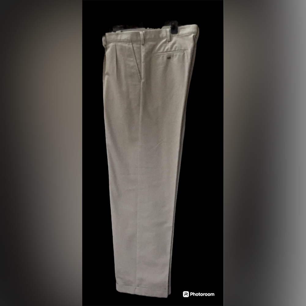 GHBass & Co Khaki Cuffed Slacks Casual Office Dressy Size 38/34
